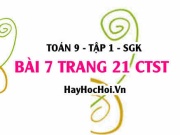 Bài 7 trang 21 Toán 9 tập 1 Chân trời sáng tạo SGK